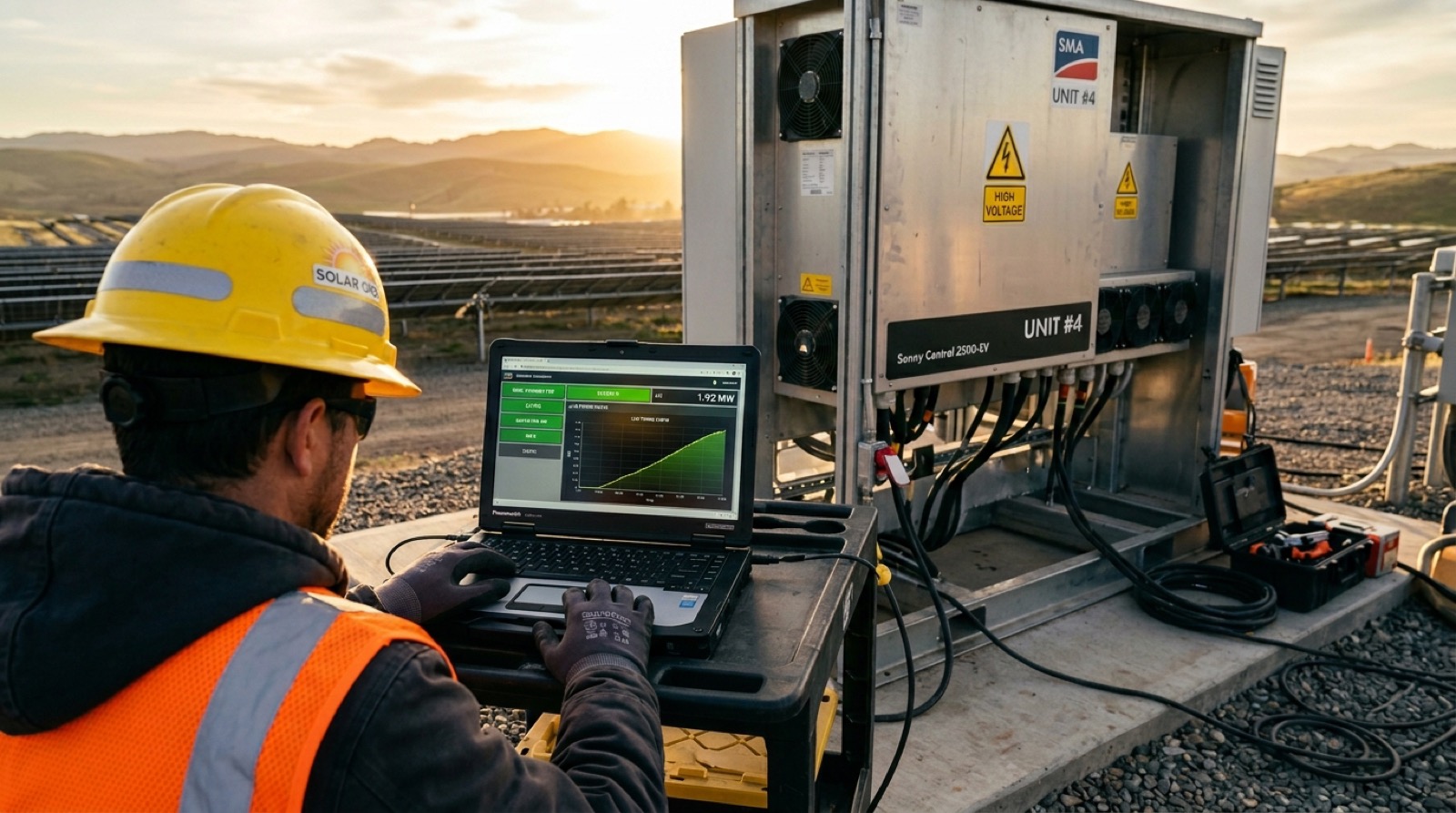 Commissioning engineer at work