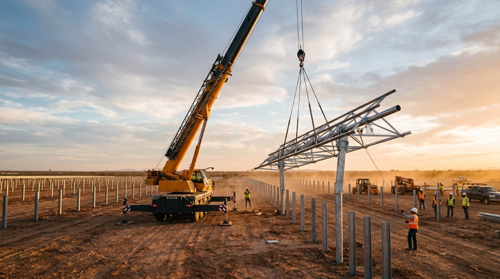 EPC crane lifting transformer into position
