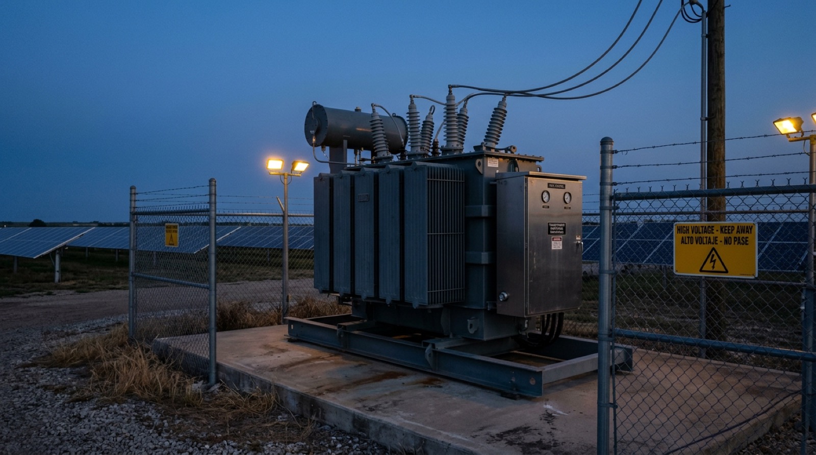 MV transformer on site